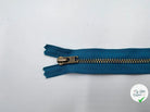 FERMETURE NON SÉPARABLE MÉTAL ARGENT COLORIS BLEU CANARD 15CM - My Little Coupon - tissu - coudre