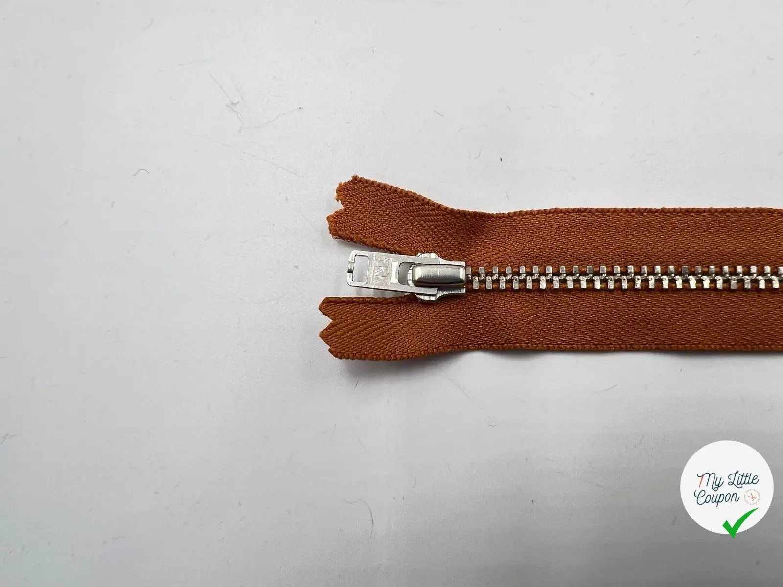 FERMETURE NON SÉPARABLE METAL ARGENT COLORIS OCRE 12CM - My Little Coupon - tissu - coudre