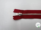 FERMETURE NON SÉPARABLE MÉTAL ARGENT COLORIS ROUGE VIN 15CM - My Little Coupon - tissu - coudre