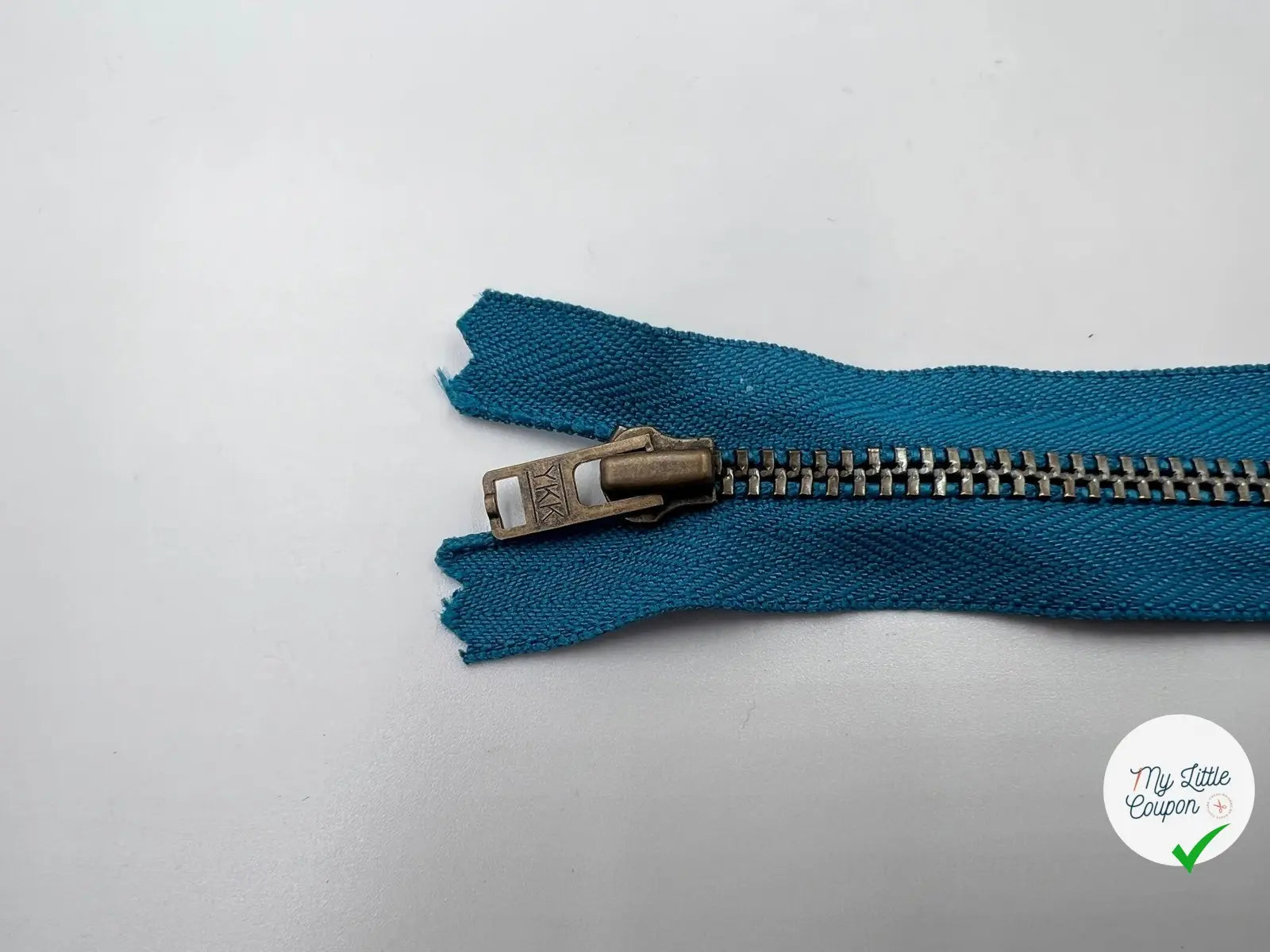 FERMETURE NON SÉPARABLE MÉTAL ARGENT COLORIS TURQUOISE 10CM - My Little Coupon - tissu - coudre