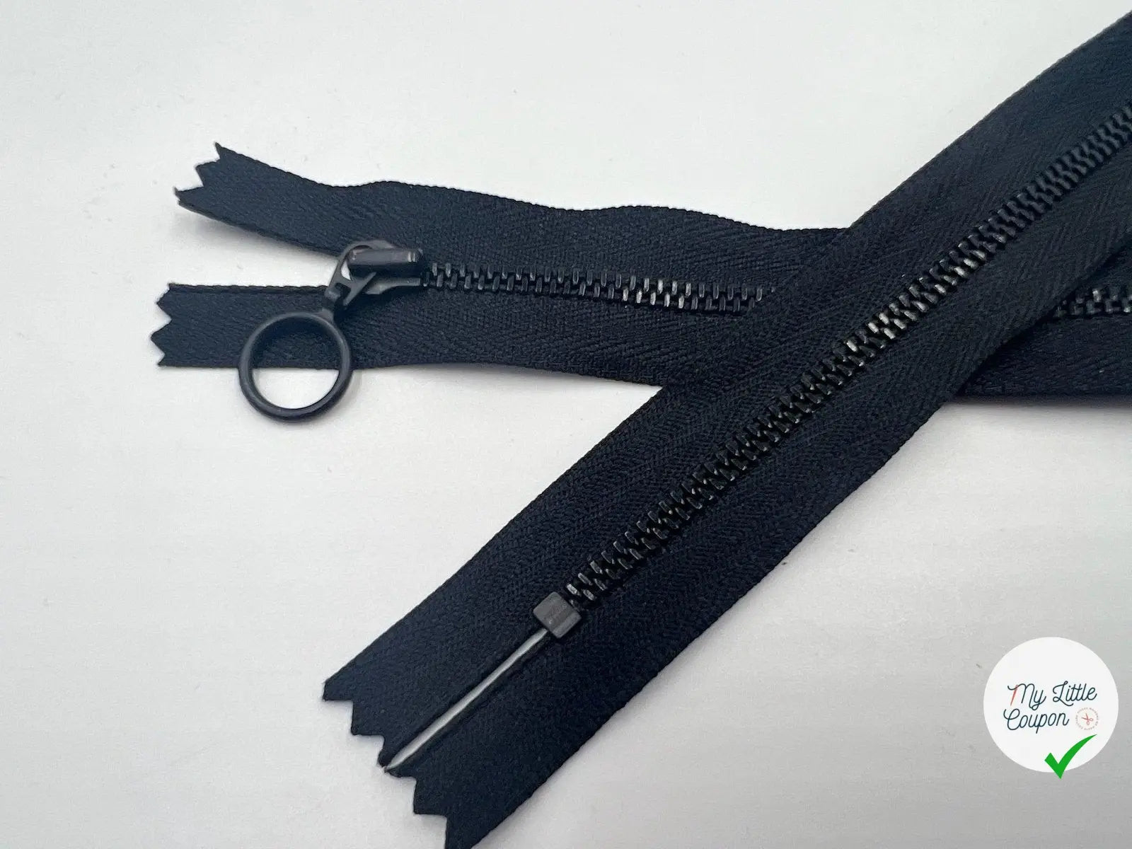 FERMETURE NON SÉPARABLE MÉTAL NOIR COLORIS NOIR 40CM - My Little Coupon - tissu - coudre