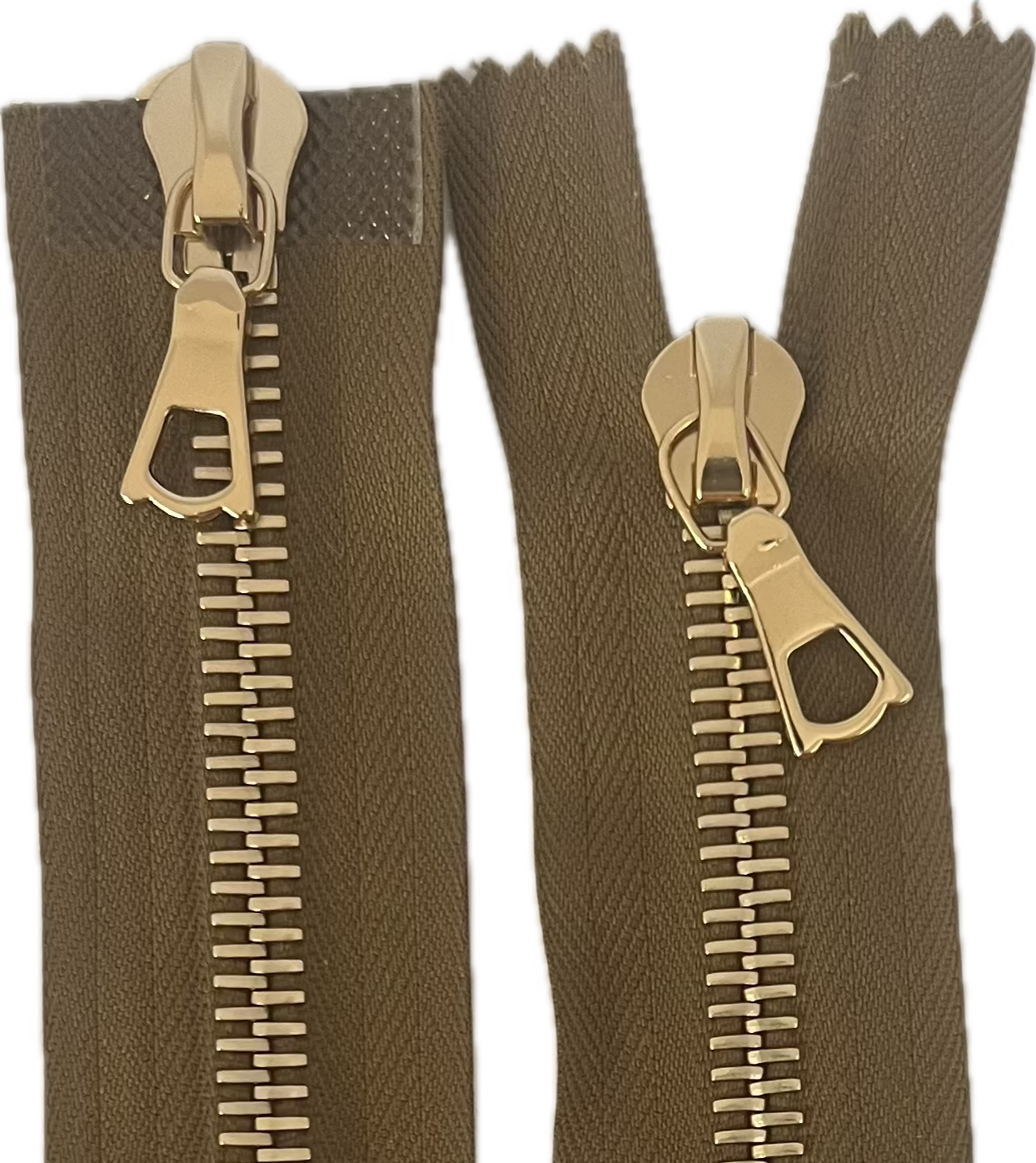 FERMETURE RIRI MÉTAL DORÉ DOUBLE VOIES  80CM M8 KAKI CLAIR - My Little Coupon