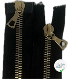 FERMETURE RIRI MÉTAL DORÉ DOUBLE VOIES  100CM M8 NOIRE - My Little Coupon
