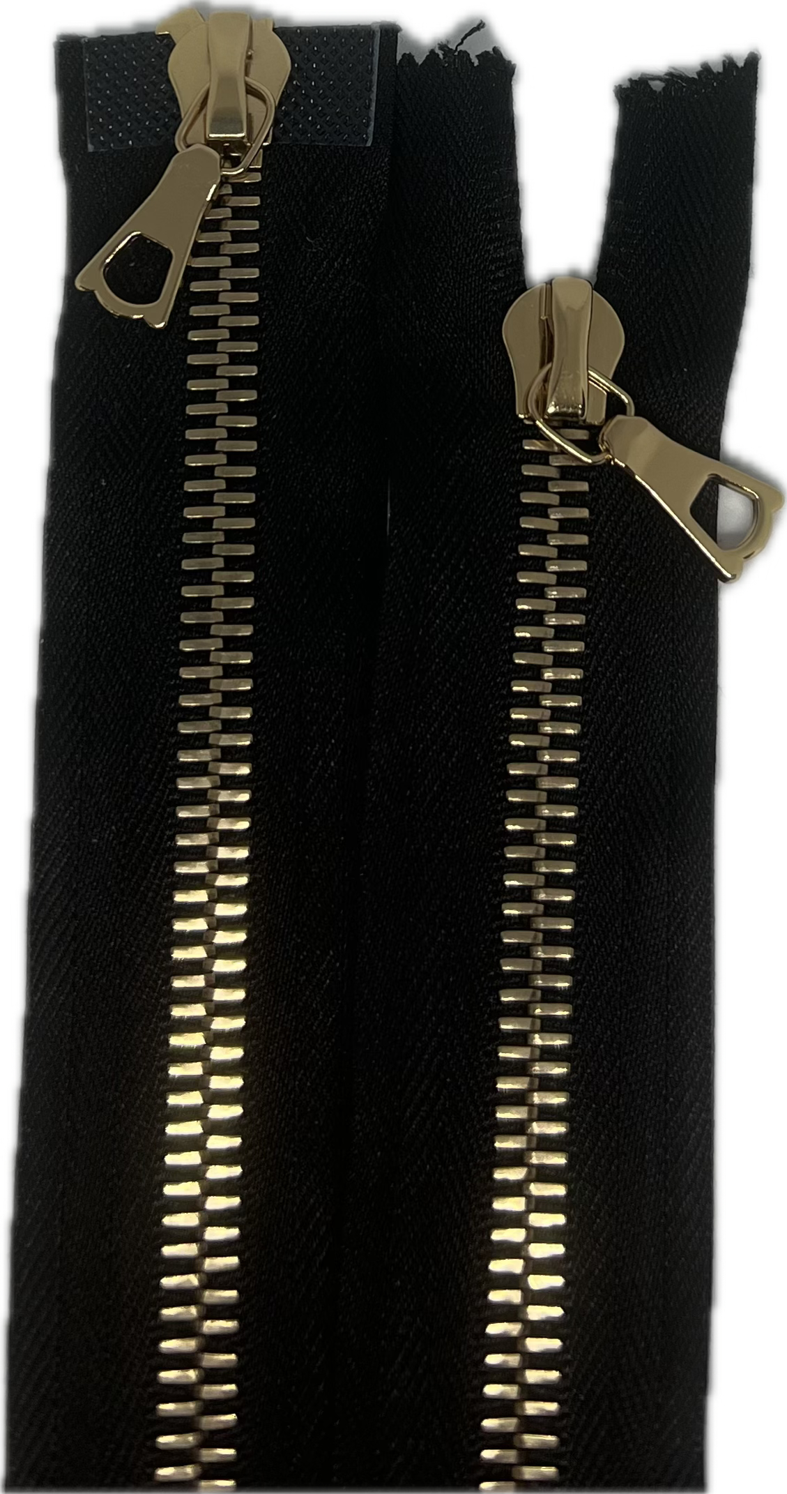 FERMETURE RIRI MÉTAL DORÉ DOUBLE VOIES  100CM M8 NOIRE - My Little Coupon