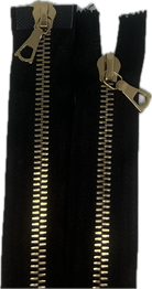 FERMETURE RIRI MÉTAL DORÉ DOUBLE VOIES  100CM M8 NOIRE - My Little Coupon