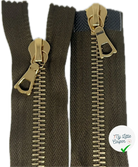 FERMETURE RIRI MÉTAL DORÉ DOUBLE VOIES  100CM M8 KAKI - My Little Coupon