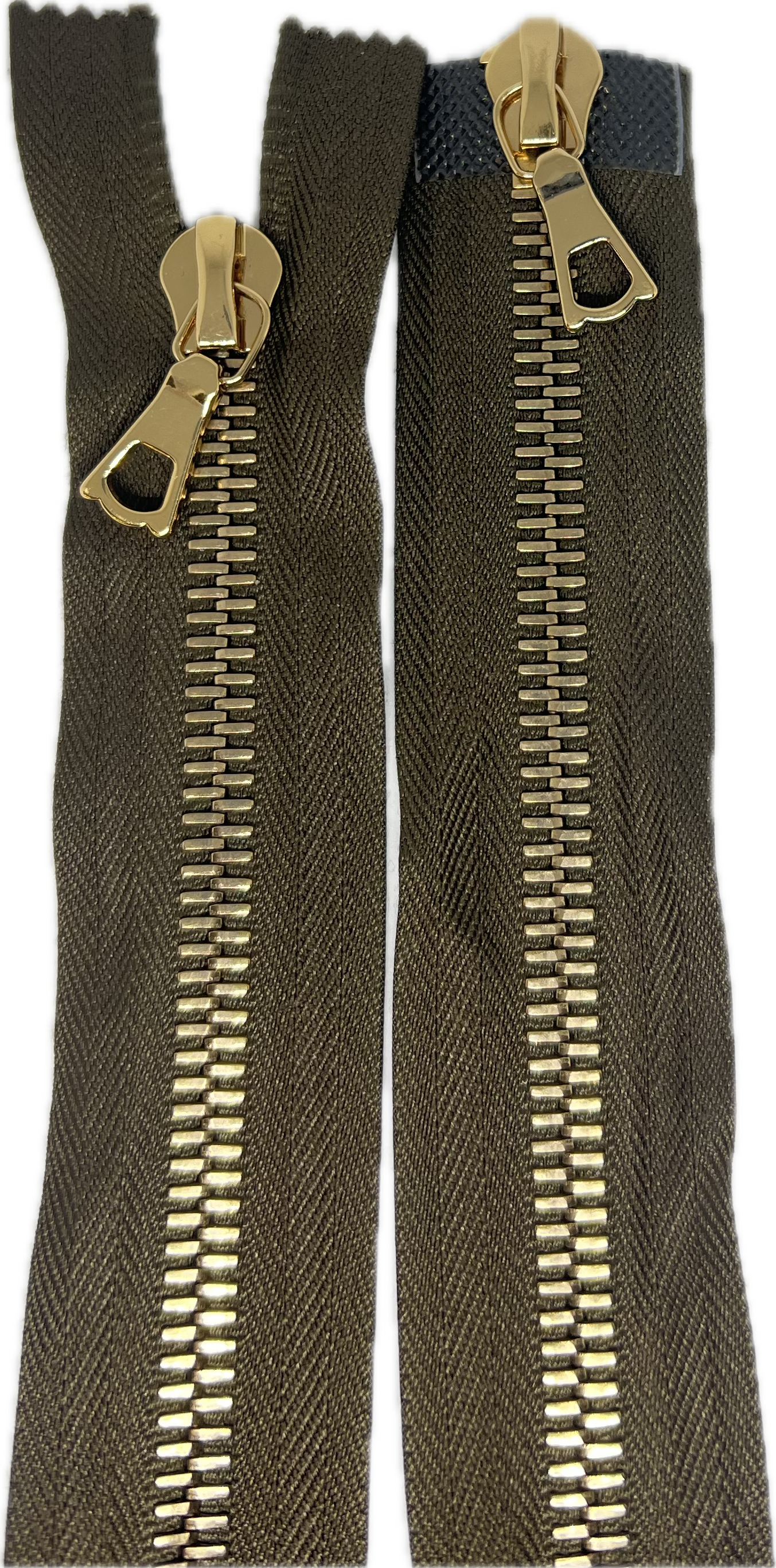 FERMETURE RIRI MÉTAL DORÉ DOUBLE VOIES  100CM M8 KAKI - My Little Coupon