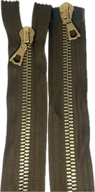 FERMETURE RIRI MÉTAL DORÉ DOUBLE VOIES  100CM M8 KAKI - My Little Coupon
