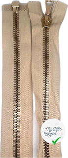 FERMETURE RIRI MÉTAL DORÉ SÉPARABLE 70CM M8 BEIGE - My Little Coupon