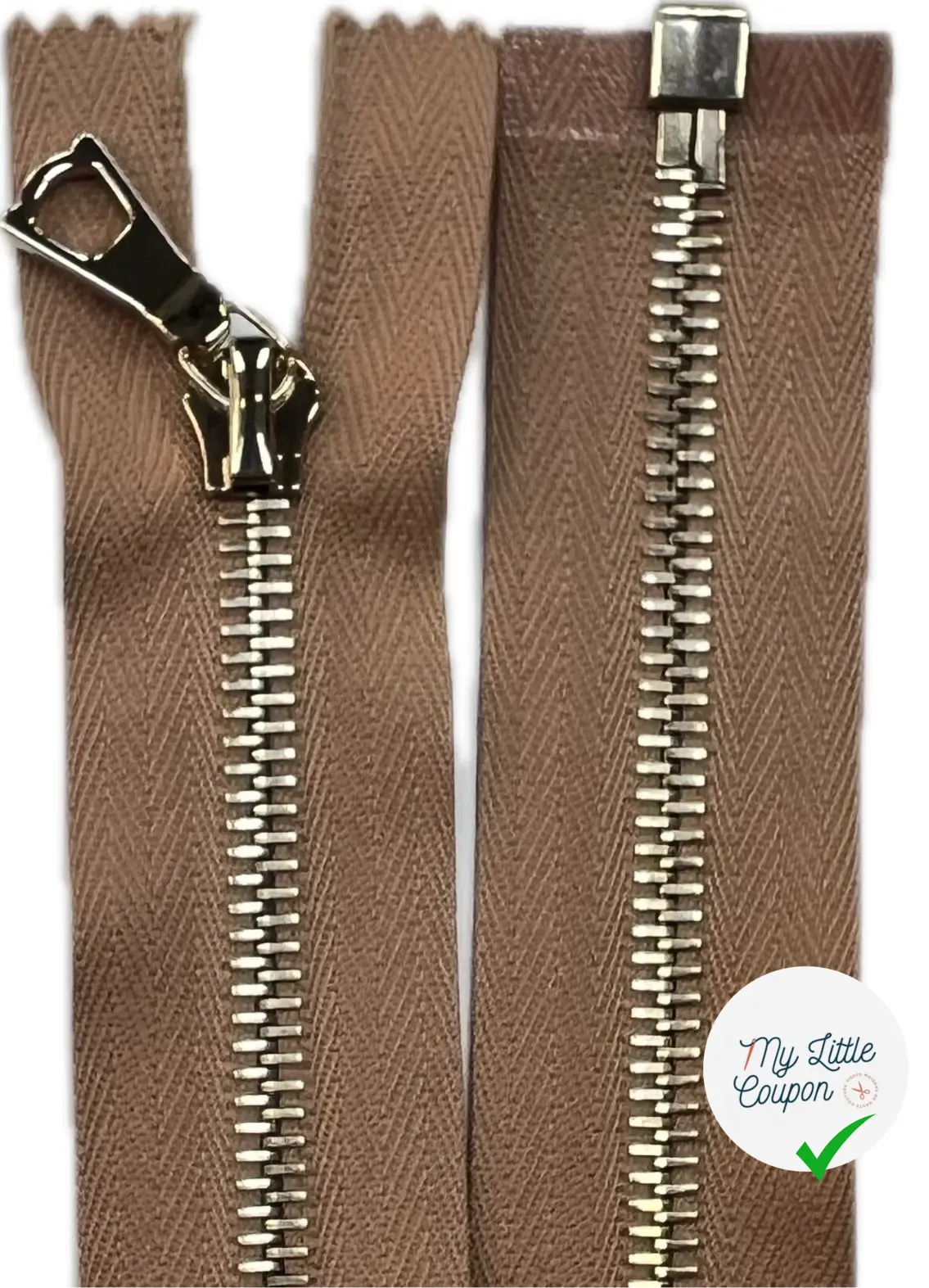 FERMETURE RIRI MÉTAL DORÉ SÉPARABLE 80CM M6 NUDE - My Little Coupon