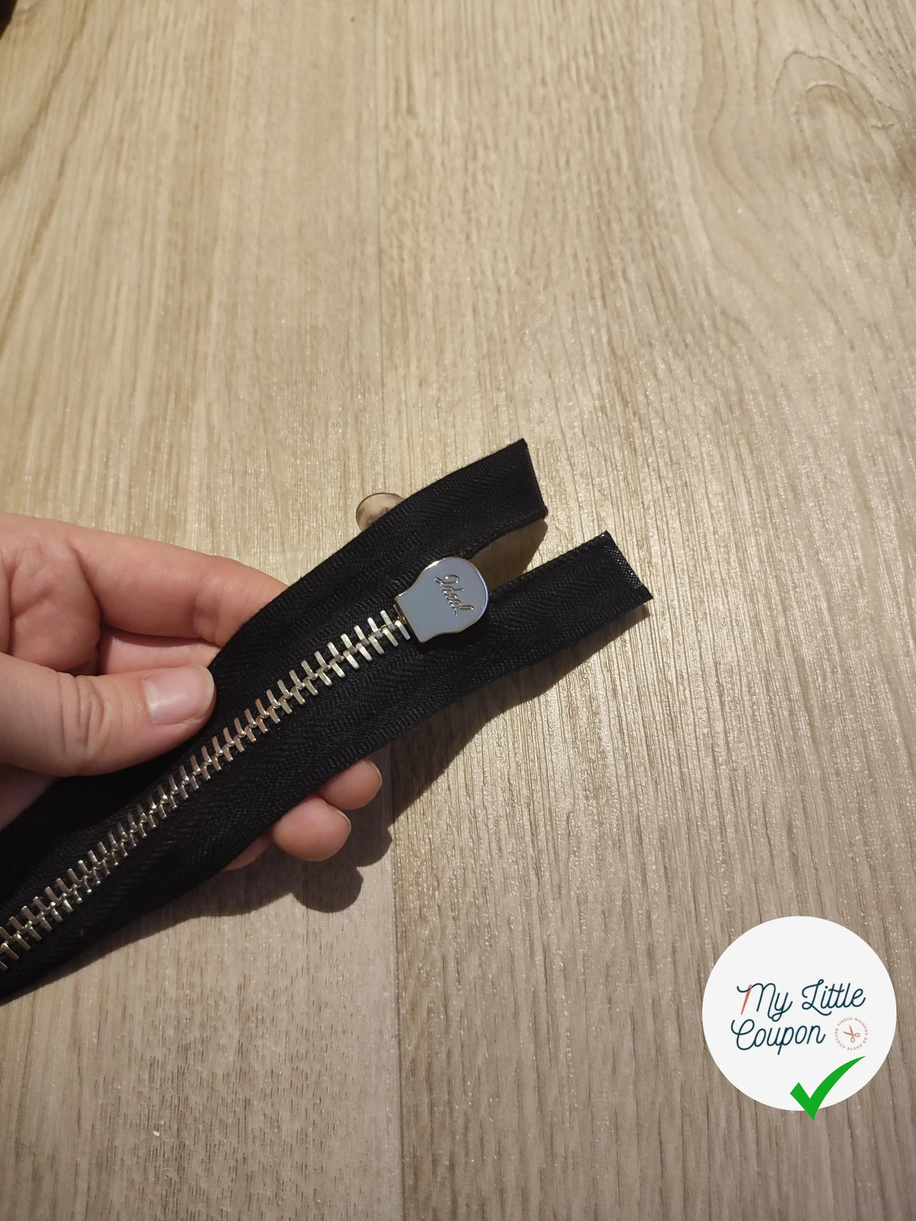 FERMETURE RIRI METAL DOUBLE CHEMIN NON SEPARABLE 60CM NOIR - My Little Coupon