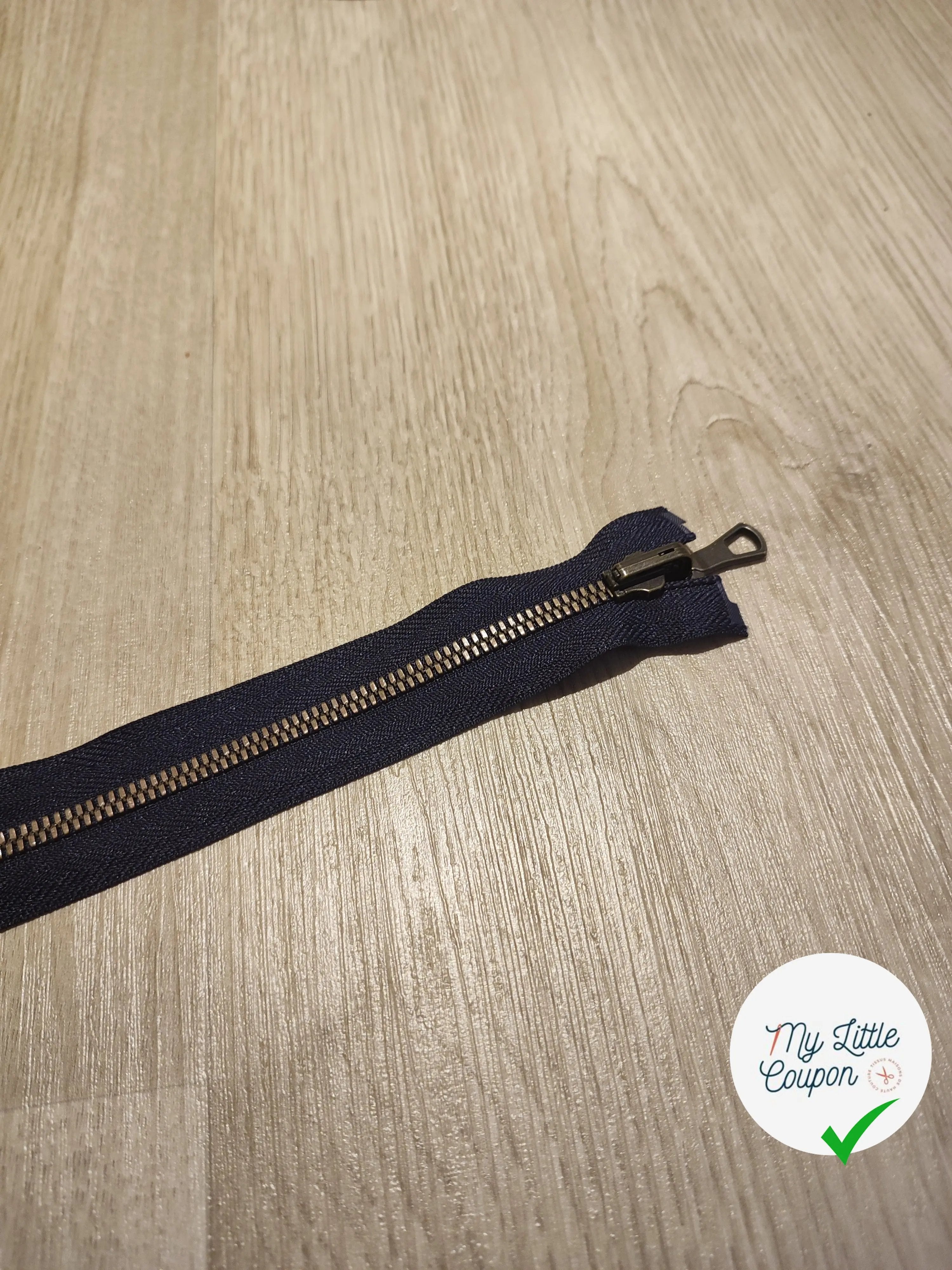 FERMETURE RIRI METAL DOUBLE CHEMIN NON SEPARABLE 85CM BLEUE NUIT - My Little Coupon