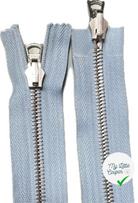 FERMETURE RIRI MÉTAL DOUBLE VOIES  45CM BLEU CIEL - My Little Coupon