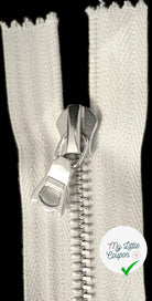 FERMETURE RIRI MÉTAL M6 NON SÉPARABLE 35CM BLANC - My Little Coupon
