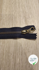 FERMETURE RIRI MÉTAL NON SÉPARABLE 13CM BLEU FONCÉ - My Little Coupon