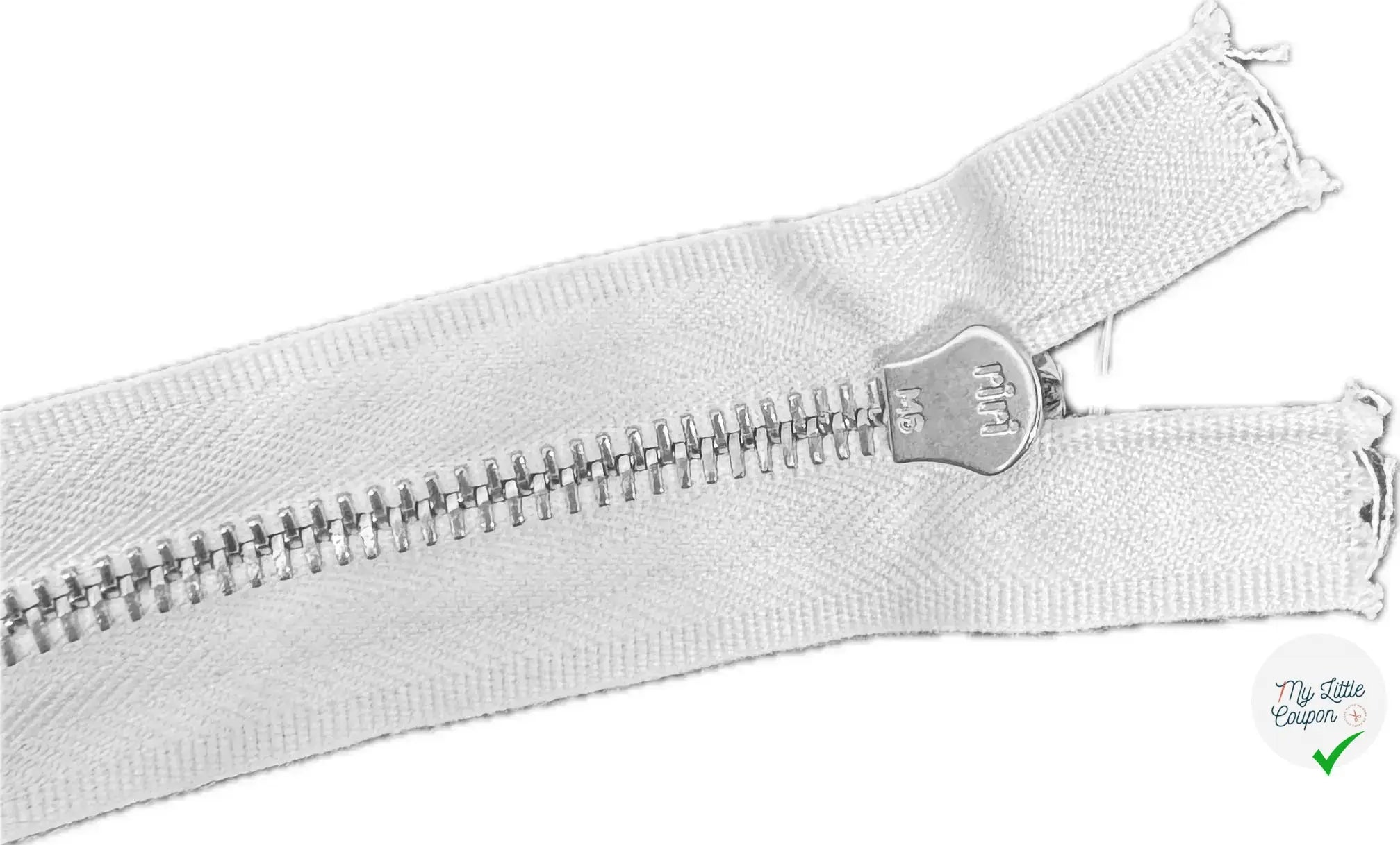 FERMETURE RIRI METAL NON SÉPARABLE 44CM M6 BLANCHE - My Little Coupon