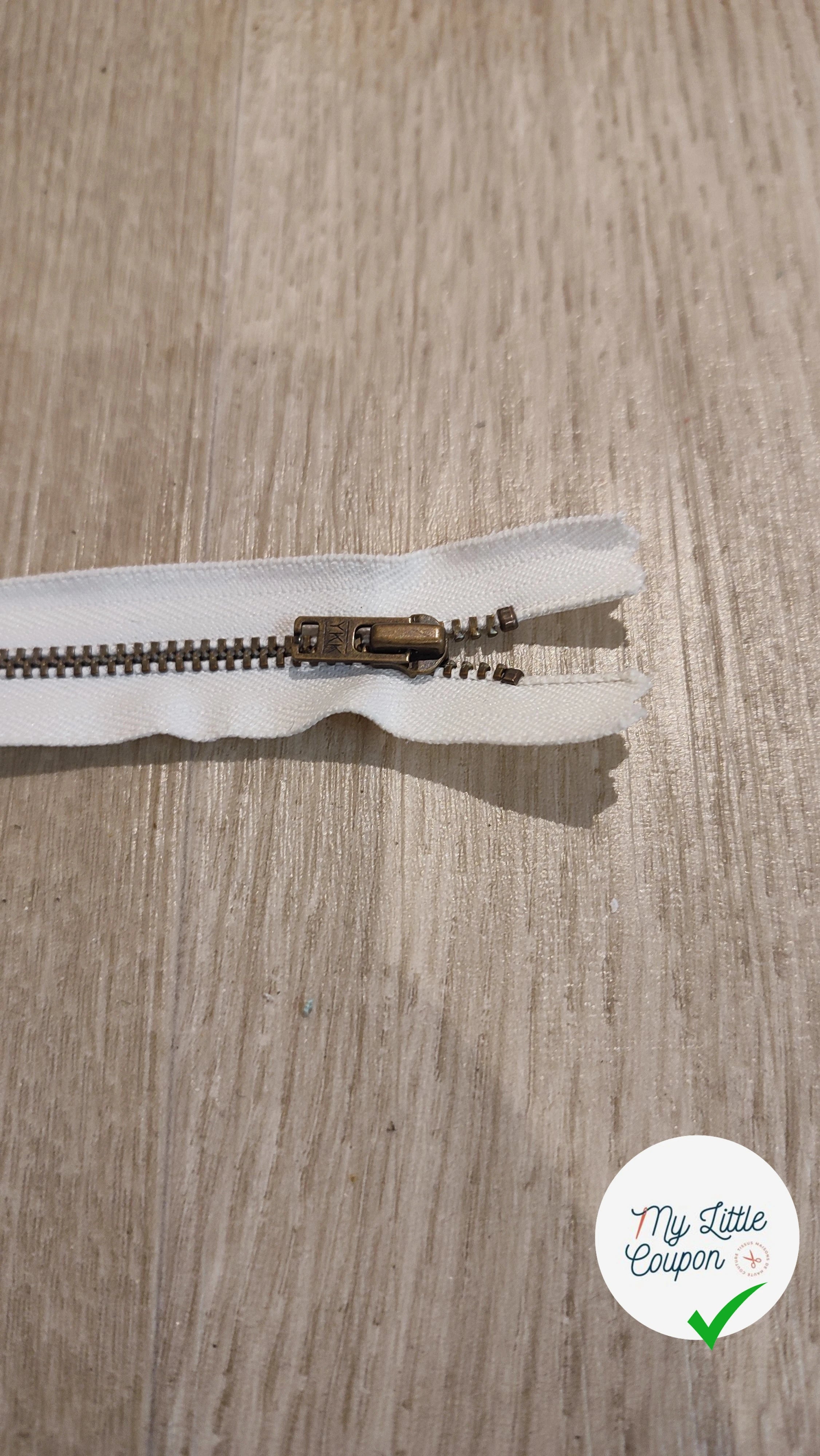 FERMETURE RIRI MÉTAL NON SÉPARABLE 15CM BLANC - My Little Coupon