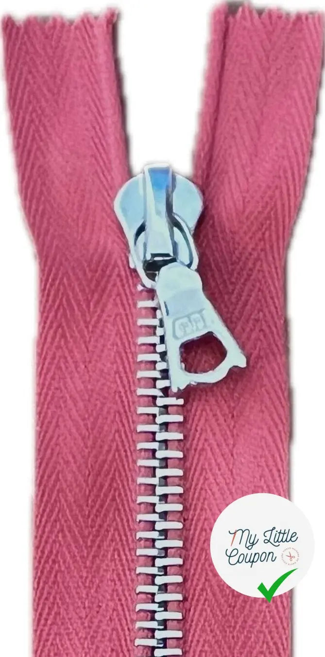 FERMETURE RIRI METAL NON SÉPARABLE 15CM M6 ROSE - My Little Coupon