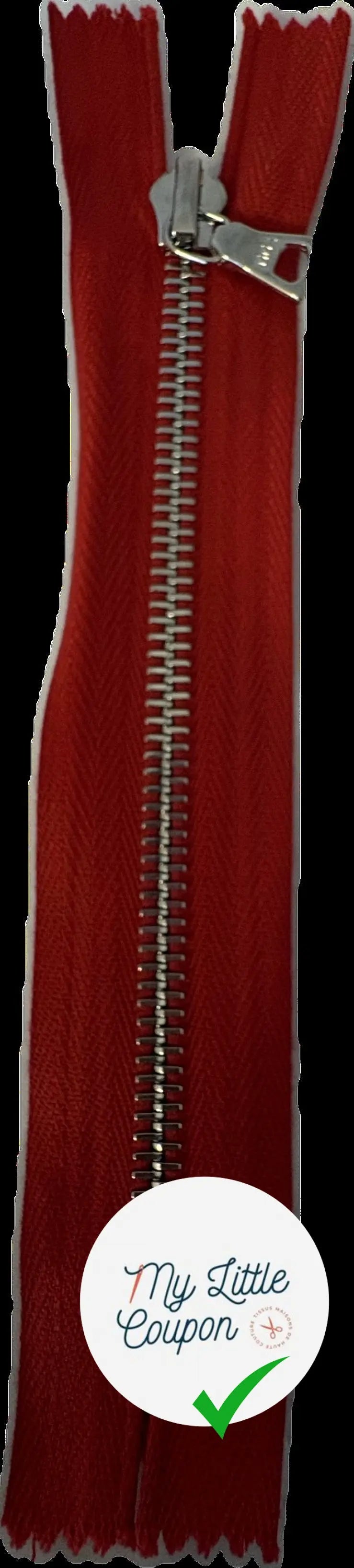 FERMETURE RIRI METAL NON SÉPARABLE 15CM M6 ROUGE - My Little Coupon