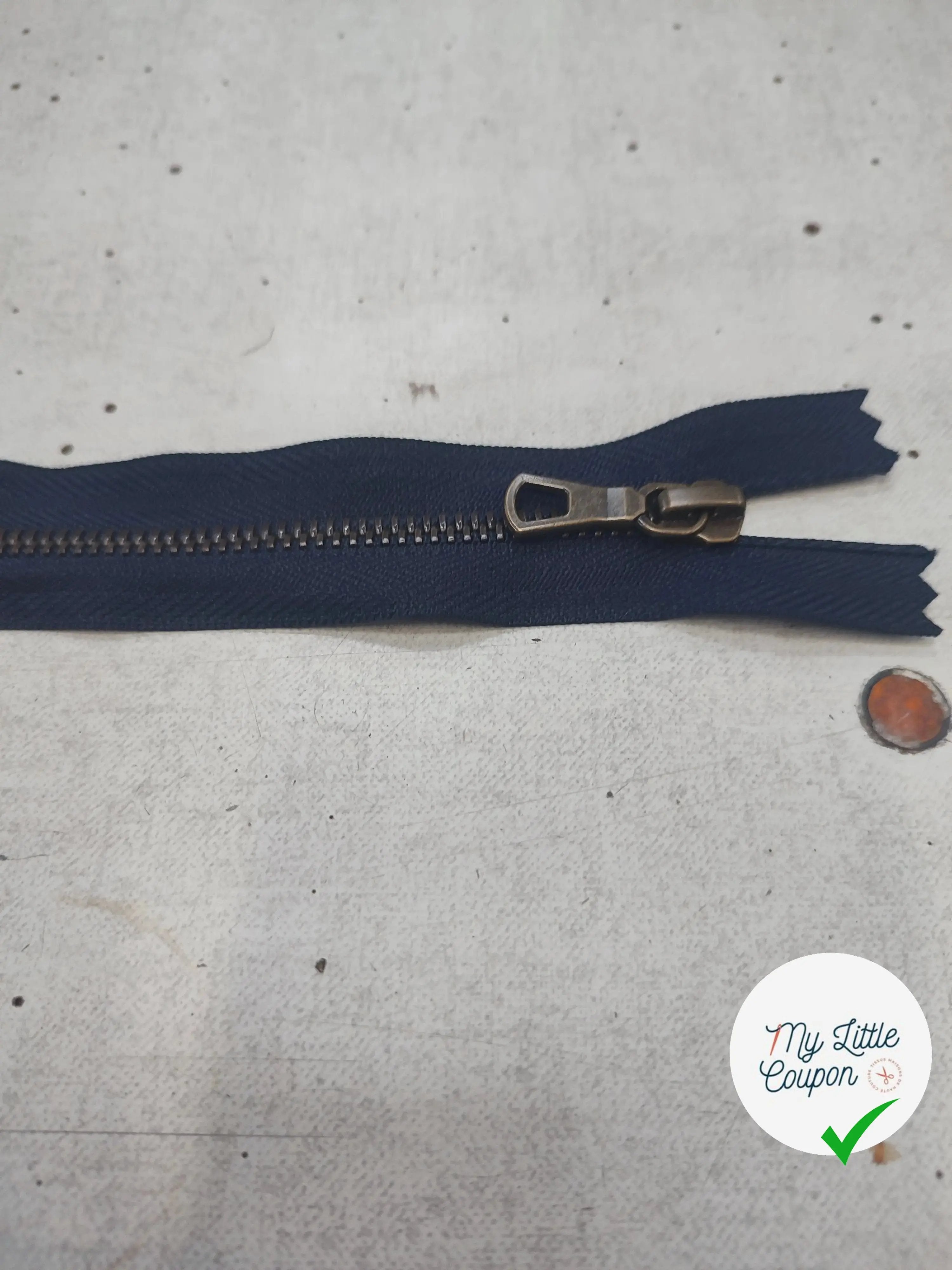 FERMETURE RIRI METAL NON SÉPARABLE 25CM BLEU NUIT - My Little Coupon