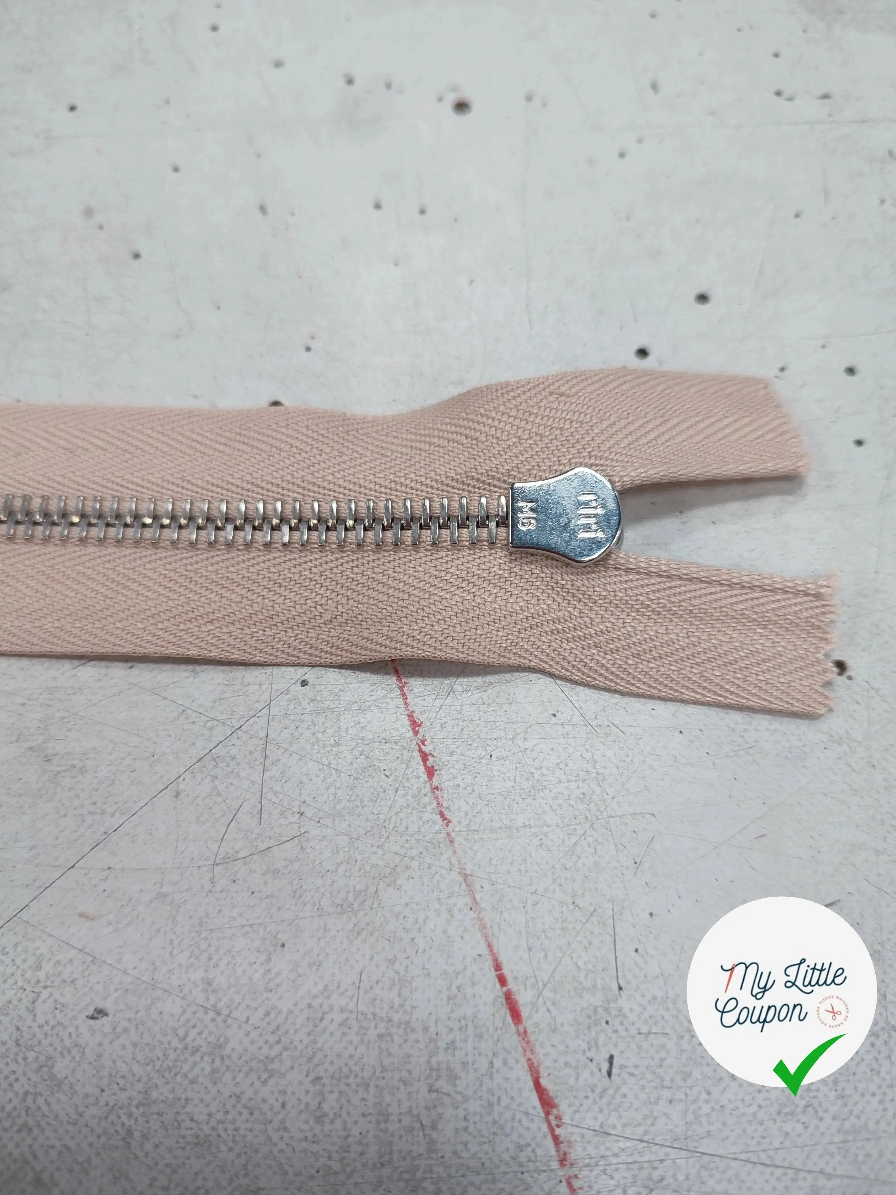 FERMETURE RIRI METAL NON SÉPARABLE 11CM BEIGE - My Little Coupon