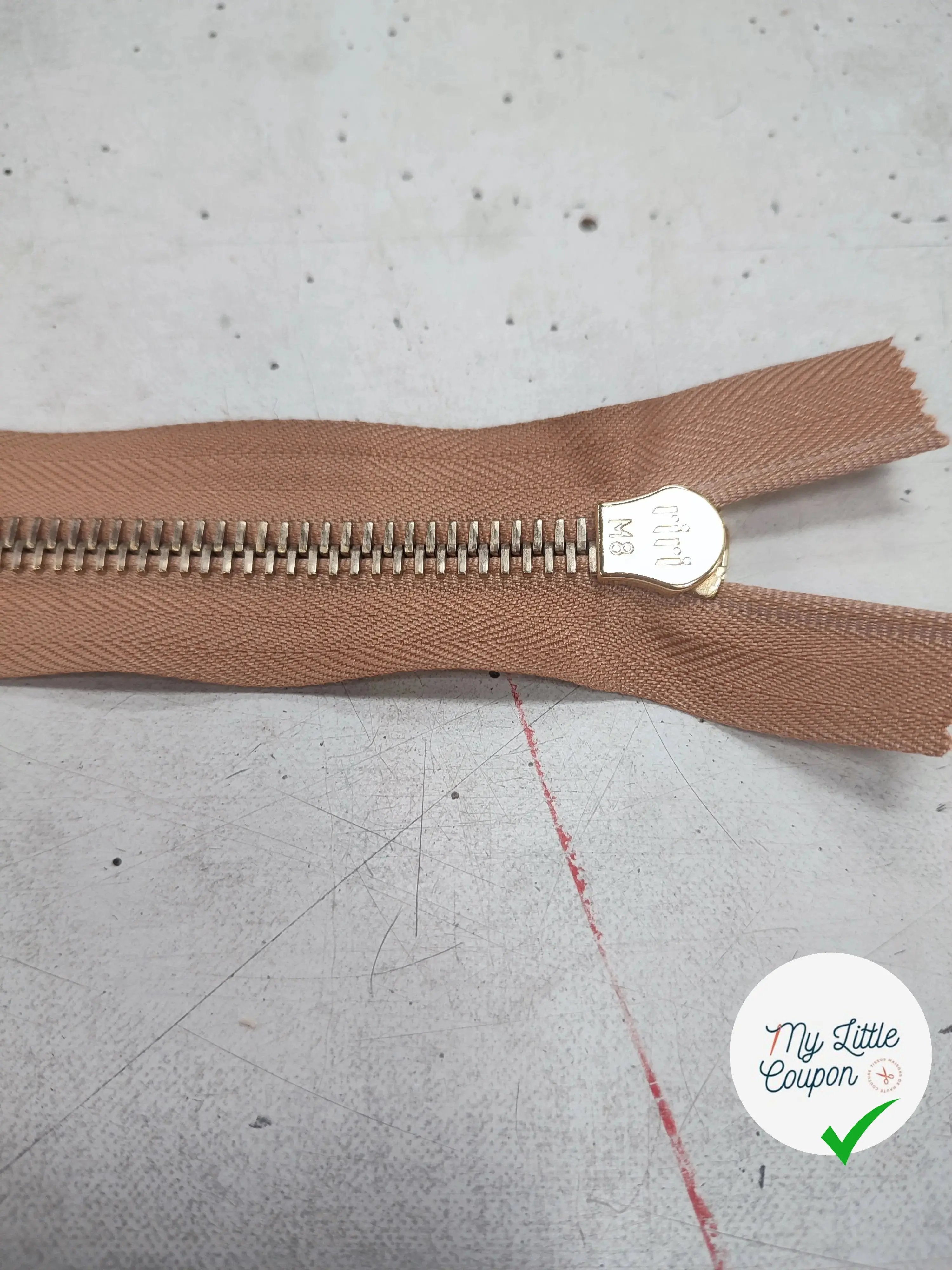 FERMETURE RIRI METAL NON SÉPARABLE 20CM MARRON CAFÉ CLAIR - My Little Coupon