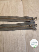 FERMETURE RIRI METAL NON SÉPARABLE DOUBLE CHEMINS 70CM VERT FONCÉ KAKI - My Little Coupon