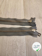 FERMETURE RIRI METAL NON SÉPARABLE DOUBLE CHEMINS 70CM VERT FONCÉ KAKI - My Little Coupon