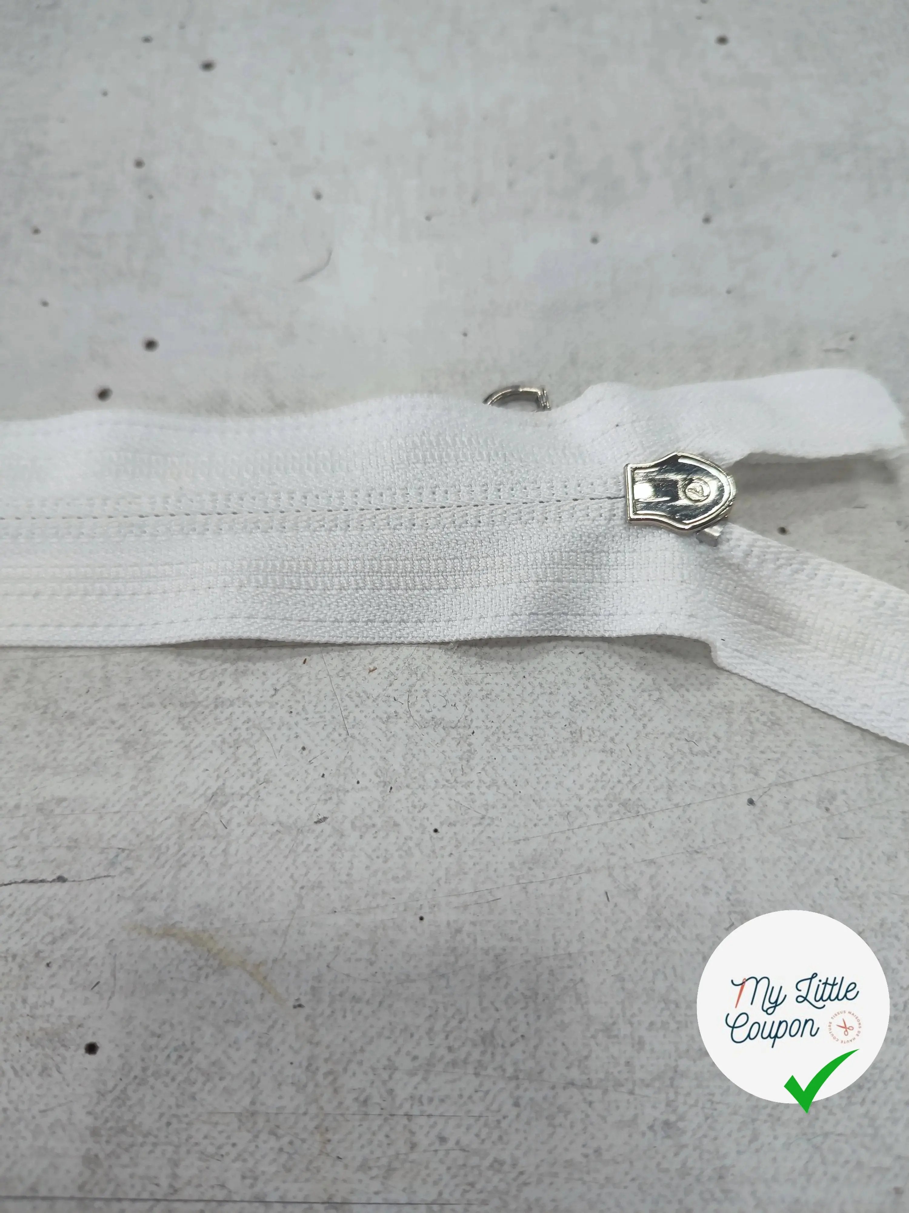 FERMETURE RIRI METAL SÉPARABLE 40CM BLANC - My Little Coupon