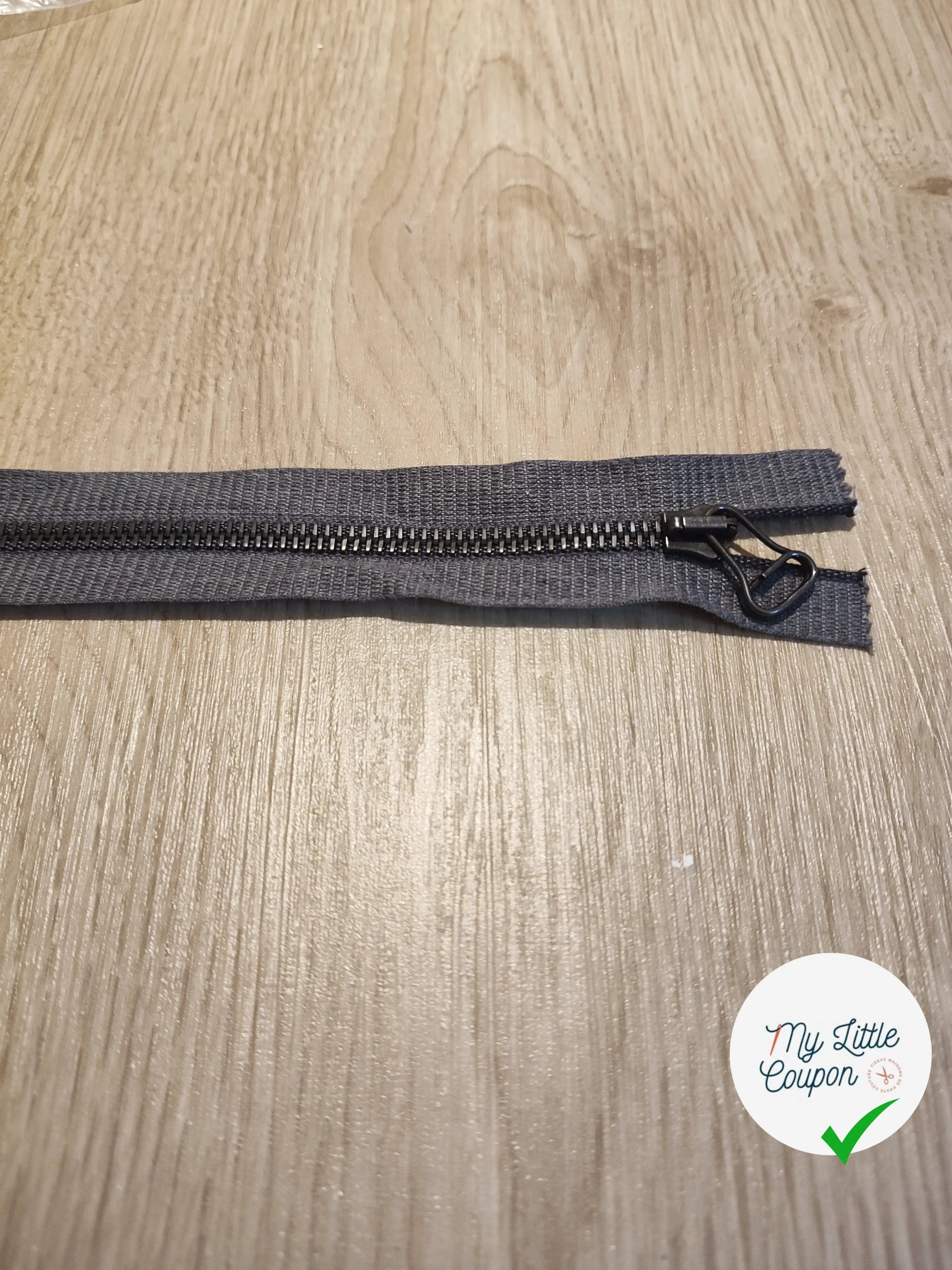 FERMETURE RIRI METAL NON SEPARABLE 25CM GRIS À CARREAUX M6 - My Little Coupon