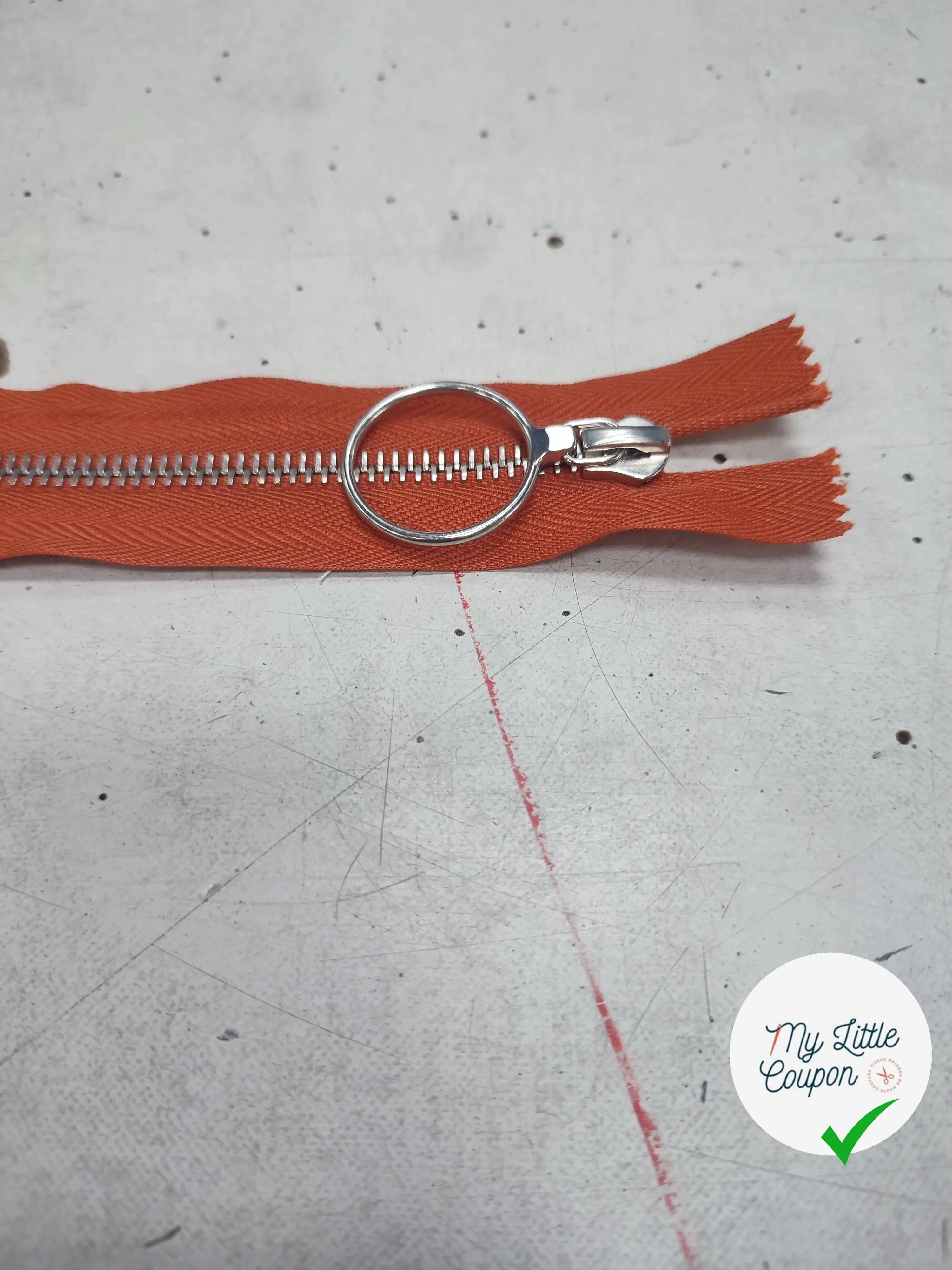 FERMETURE RIRI METAL NON SÉPARABLE 25CM ORANGE CITROUILLE M6 - My Little Coupon