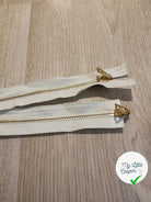 FERMETURE RIRI METAL NON SÉPARABLE DOUBLE CHEMINS RÉVERSIBLE 90CM BLANC - My Little Coupon