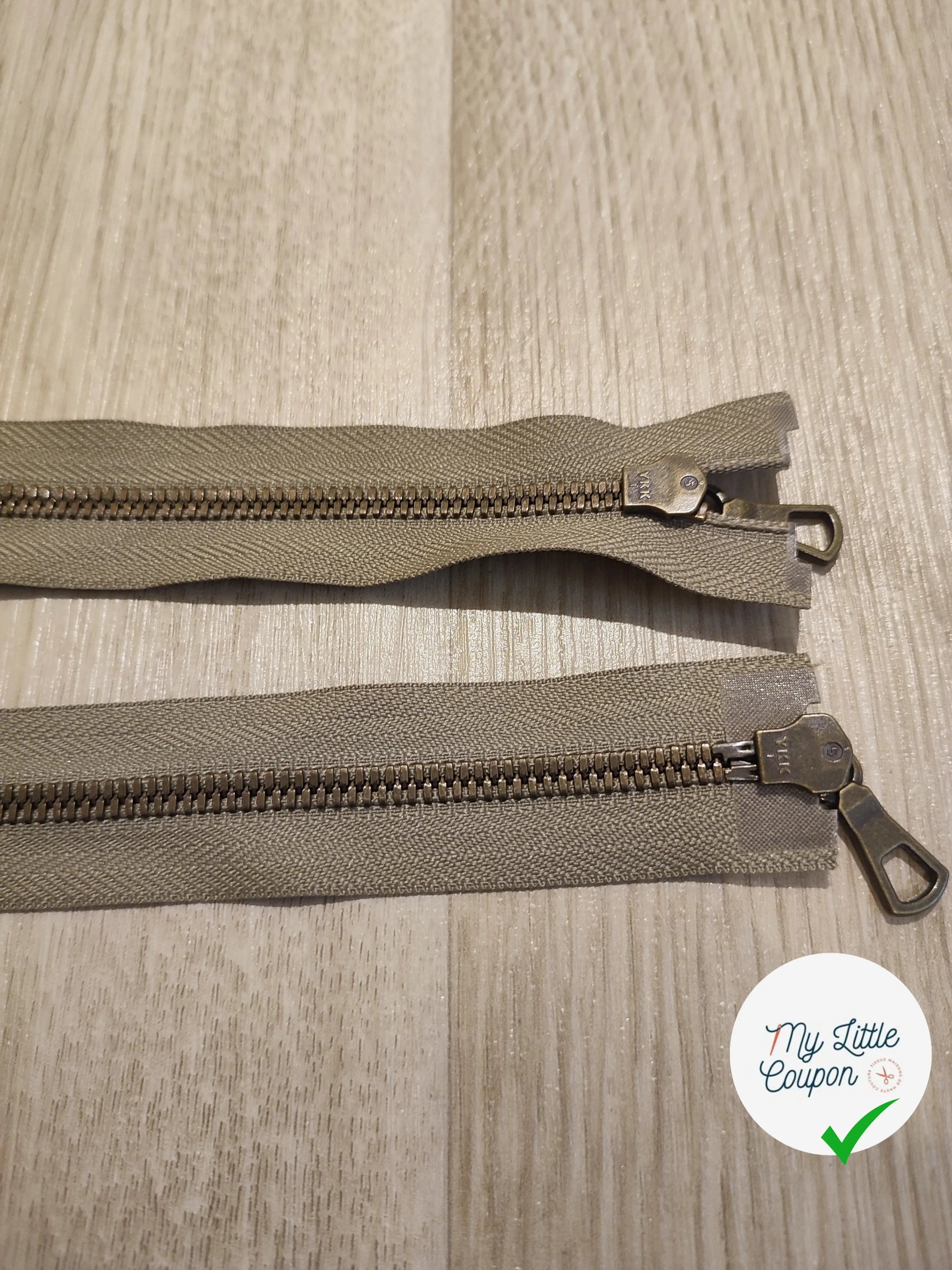 FERMETURE RIRI METAL NON SÉPARABLE 75CM VERT KAKI - My Little Coupon