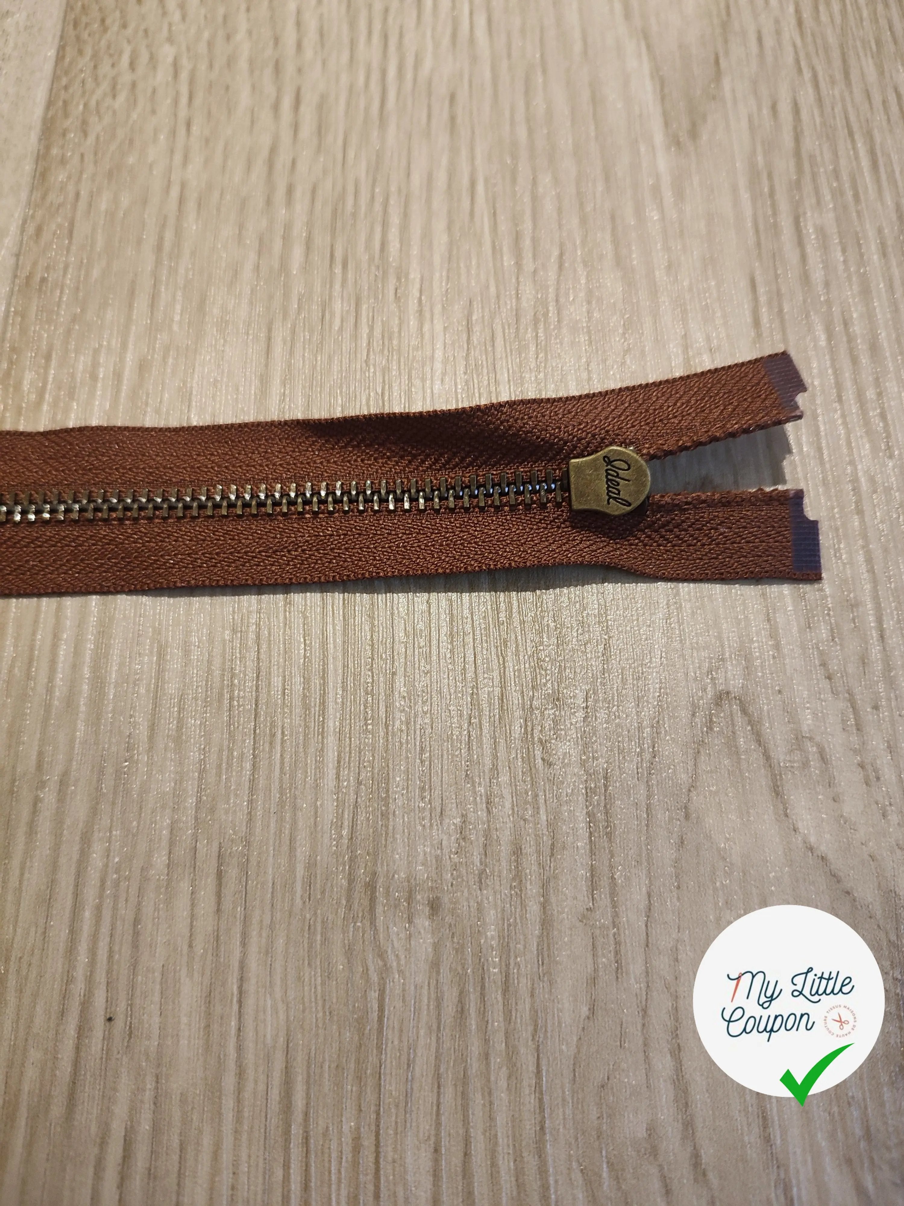 FERMETURE RIRI METAL NON SÉPARABLE 80CM MARRON FONCÉ - My Little Coupon
