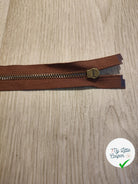 FERMETURE RIRI METAL NON SÉPARABLE 80CM MARRON FONCÉ - My Little Coupon