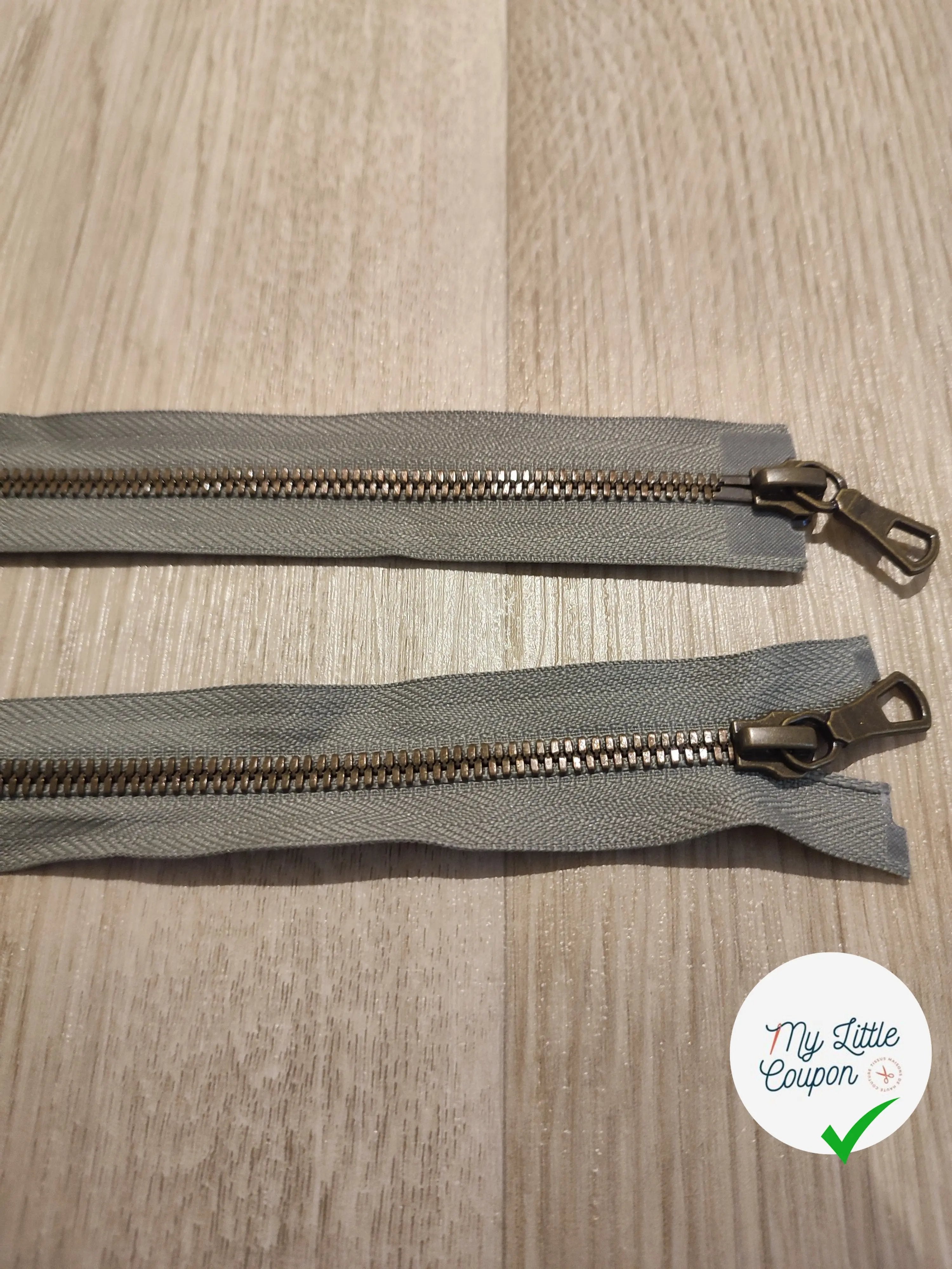 FERMETURE RIRI METAL NON SÉPARABLE 90CM GRIS - My Little Coupon