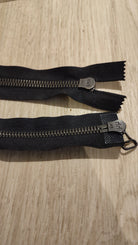FERMETURE RIRI MÉTAL NON SÉPARABLE DOUBLE CHEMIN 100CM NOIR M8 - My Little Coupon