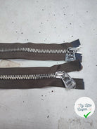 FERMETURE RIRI METAL NON SÉPARABLE DOUBLE CHEMINS 100CM VERT KAKI - My Little Coupon