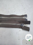 FERMETURE RIRI METAL NON SÉPARABLE DOUBLE CHEMINS 100CM VERT KAKI - My Little Coupon