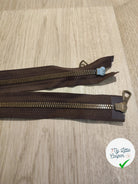 FERMETURE RIRI METAL NON SÉPARABLE DOUBLE CHEMINS 85CM MARRON FONCÉ - My Little Coupon