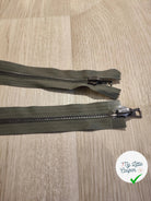 FERMETURE RIRI METAL NON SÉPARABLE DOUBLE CHEMINS RÉVERSIBLE 65CM VERT KAKI - My Little Coupon