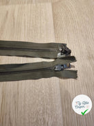 FERMETURE RIRI METAL NON SÉPARABLE DOUBLE CHEMINS RÉVERSIBLE 65CM VERT KAKI - My Little Coupon