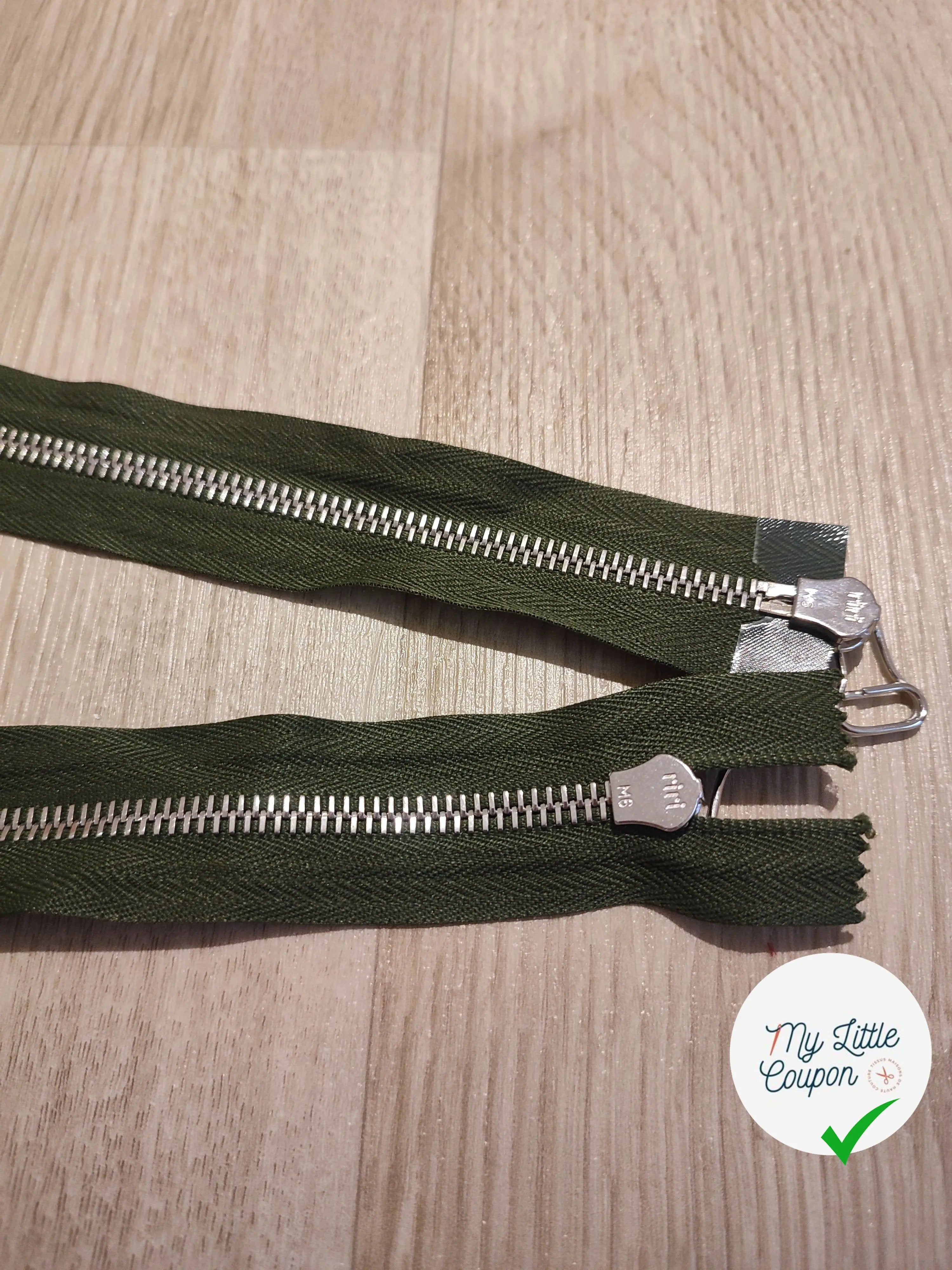 FERMETURE RIRI METAL NON SÉPARABLE DOUBLE CHEMINS 70CM VERT - My Little Coupon