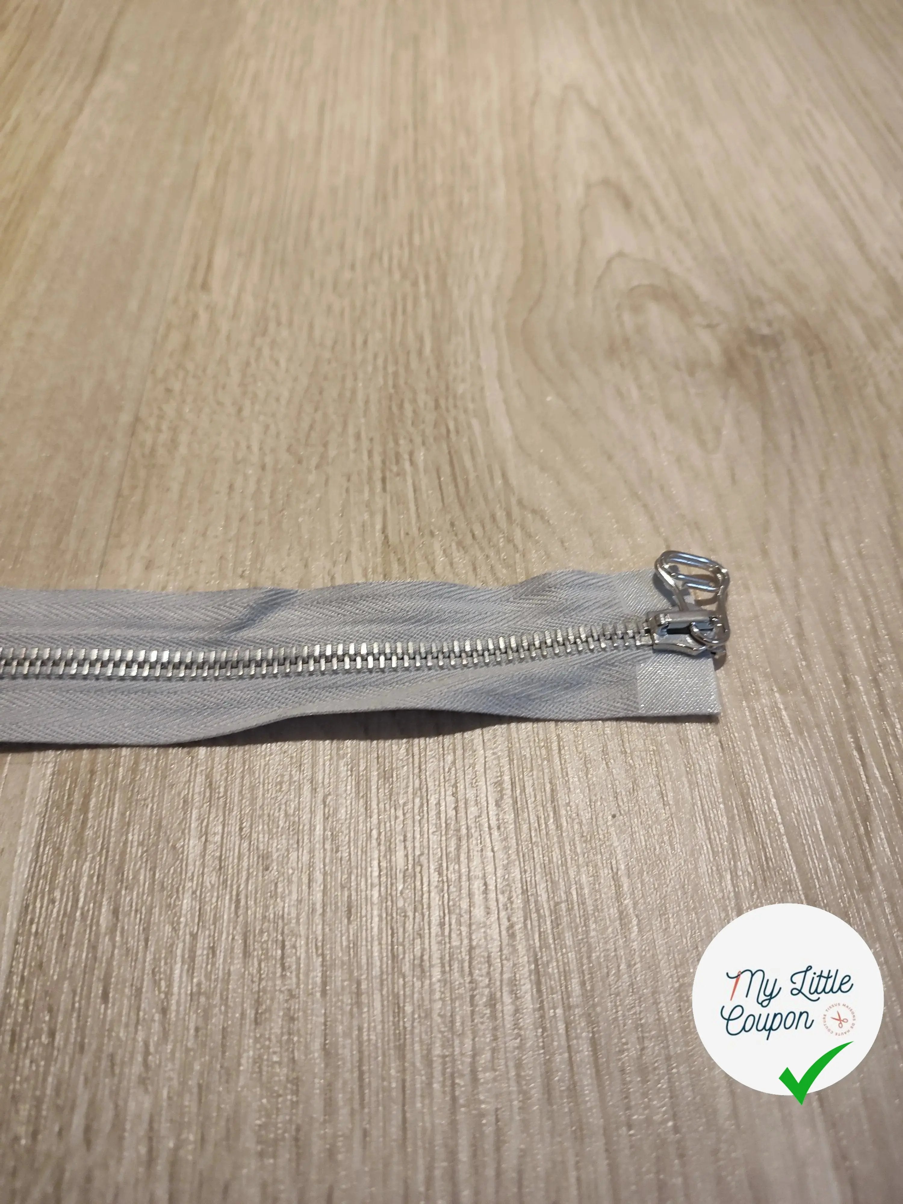 FERMETURE RIRI METAL NON SEPARABLE DOUBLE CHEMINS 80CM GRIS M8 - My Little Coupon