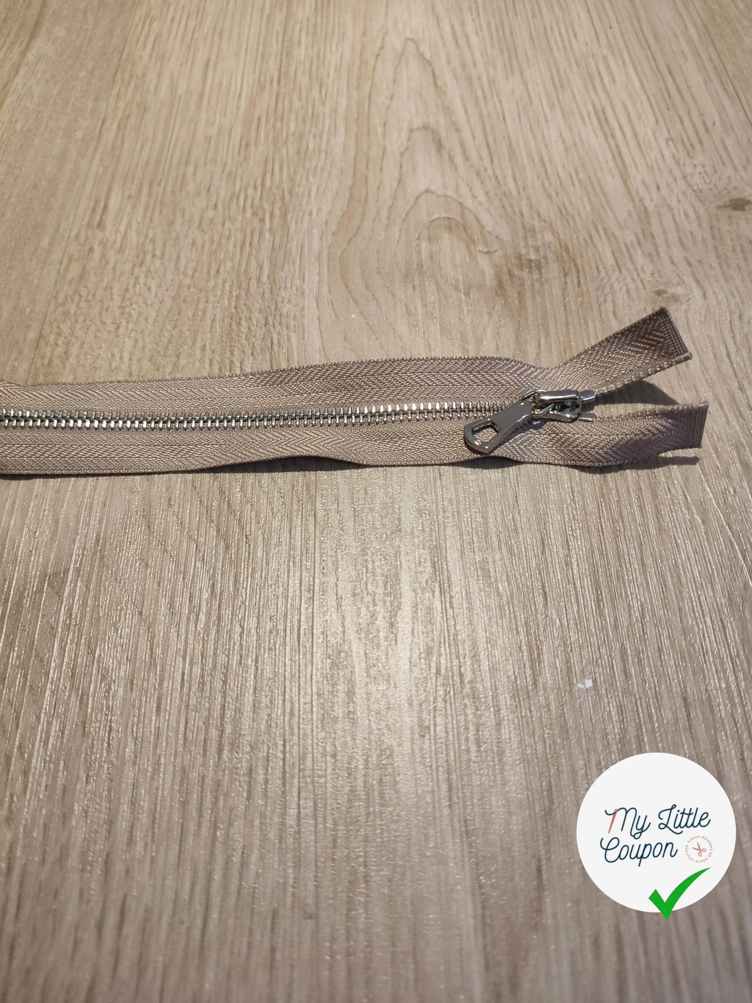 FERMETURE RIRI METAL NON SEPARABLE DOUBLE CHEMINS 90CM BEIGE - My Little Coupon