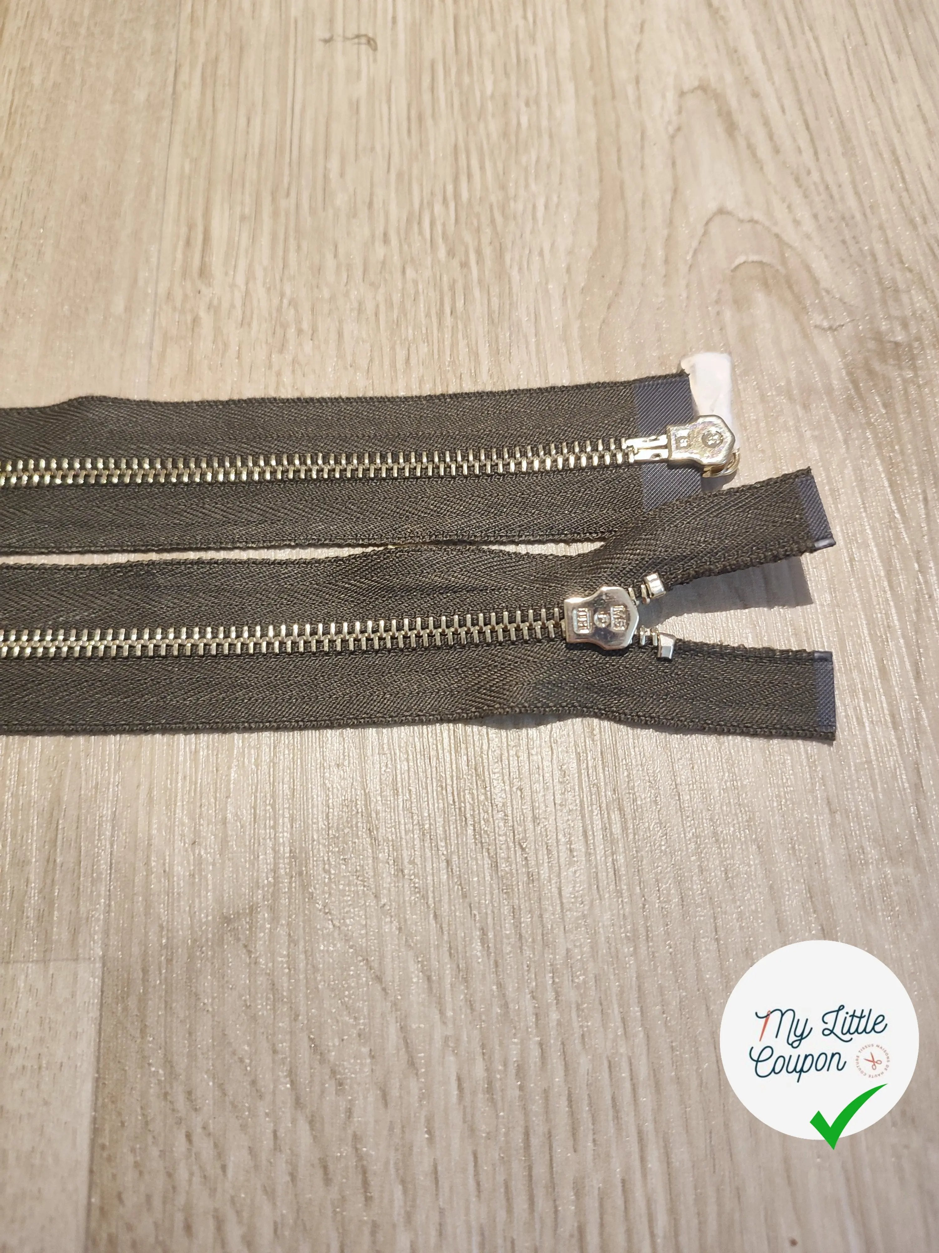 FERMETURE RIRI METAL NON SEPARABLE DOUBLE CHEMINS 90CM VERT FONCÉ - My Little Coupon