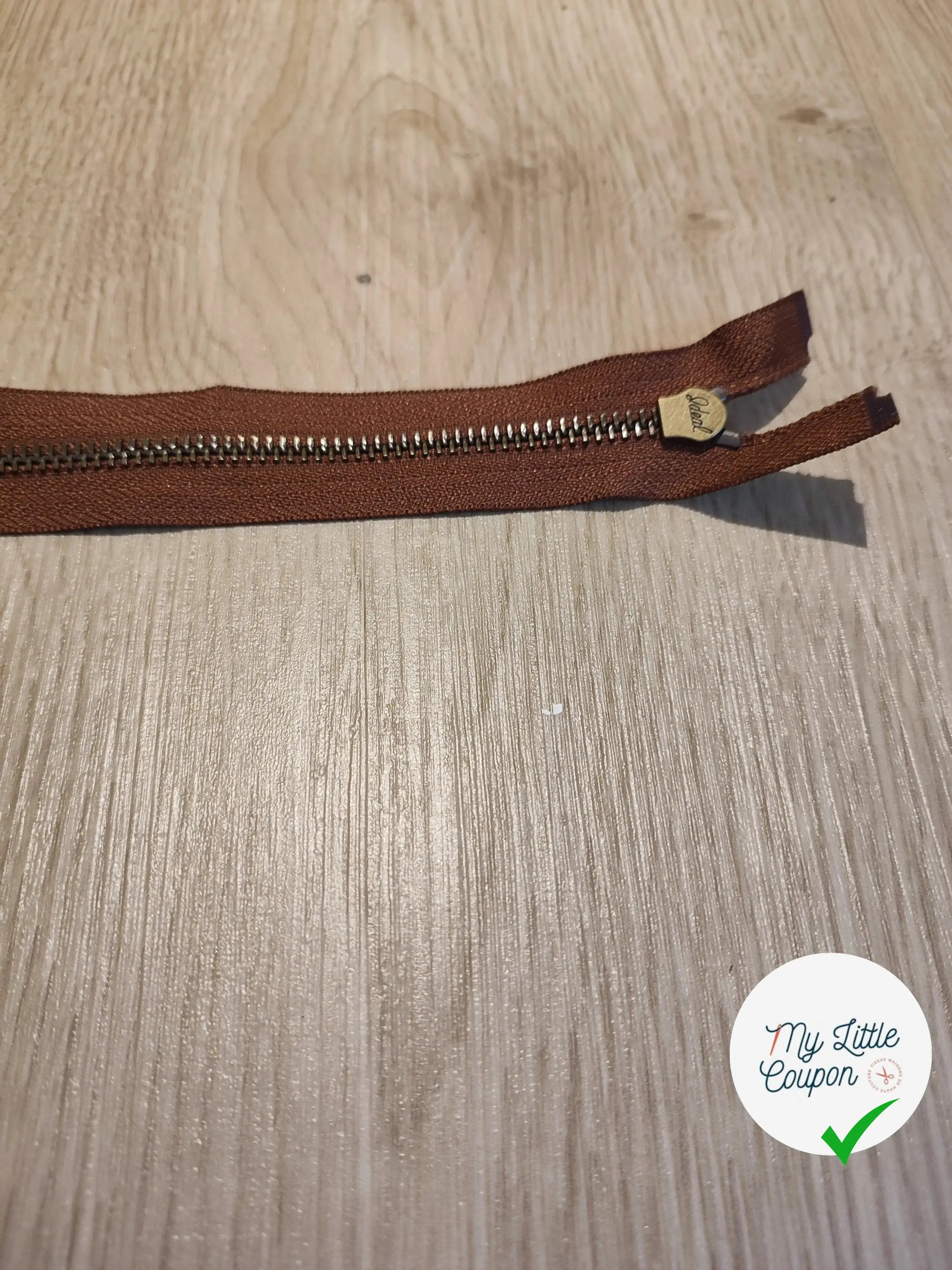 FERMETURE RIRI METAL SÉPARABLE 90CM MARRON - My Little Coupon