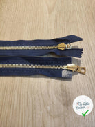 FERMETURE RIRI METAL NON SÉPARABLE DOUBLE CHEMINS RÉVERSIBLE 80CM BLEU NUIT - My Little Coupon