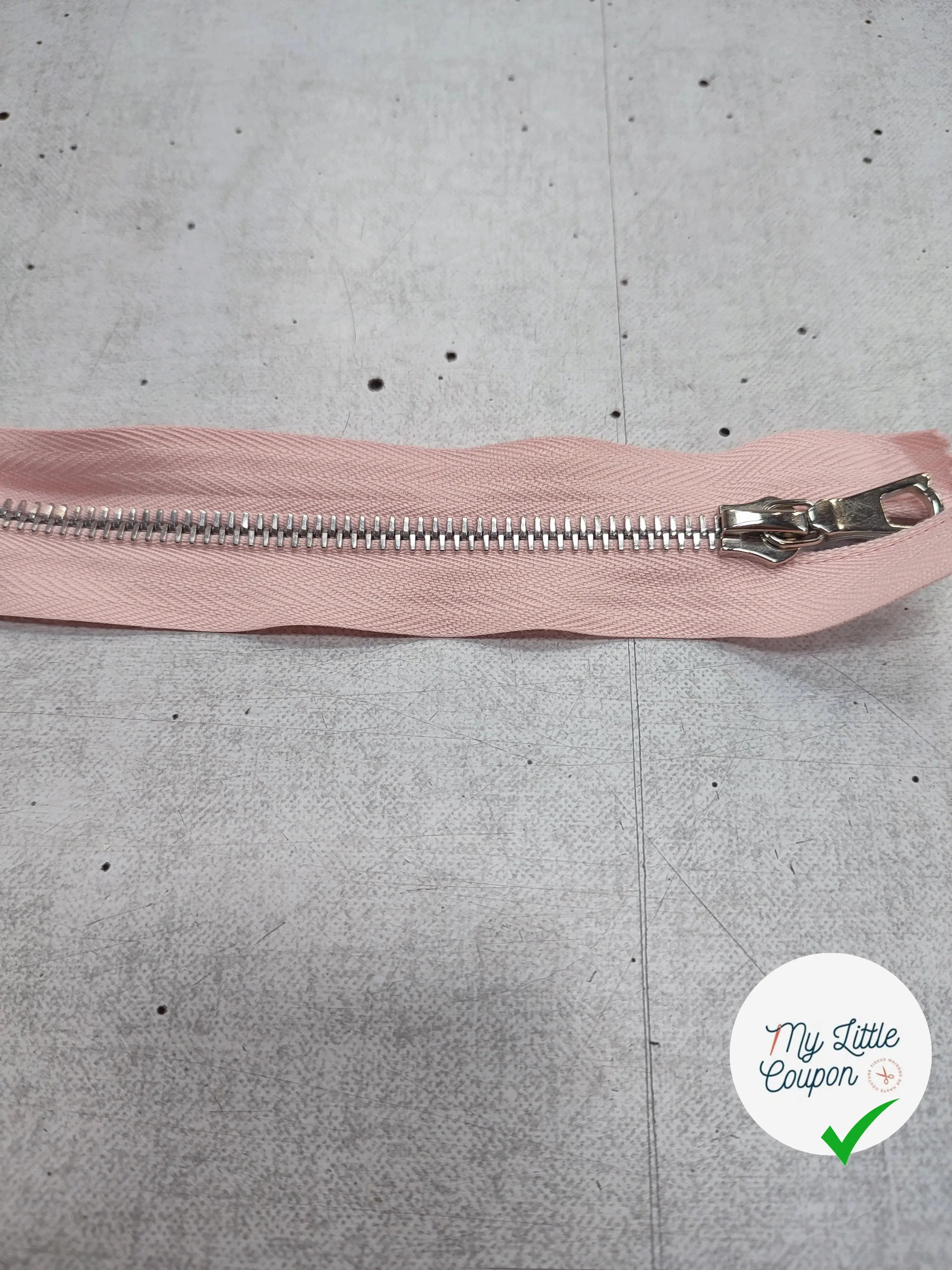 FERMETURE RIRI METAL SÉPARABLE 90CM ROSE SAUMON M6 - My Little Coupon