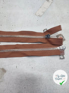 FERMETURE RIRI METAL NON SÉPARABLE DOUBLE ZIP 80CM MARRON M6 - My Little Coupon